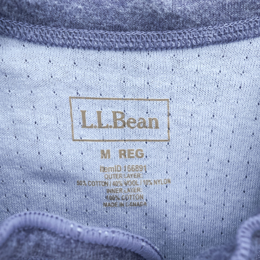 L.L.Bean カナダ製 ヘンリーネック 長袖 ロングスリーブ Tシャツ ロンT M ネイビー 166891