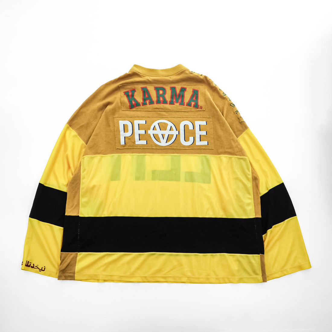 Leh 日本製 メッシュ ゲームシャツ 長袖 ロングスリーブ Tシャツ L イエロー GAME L/S T-SH オーバーサイズ プルオーバー LEH1050