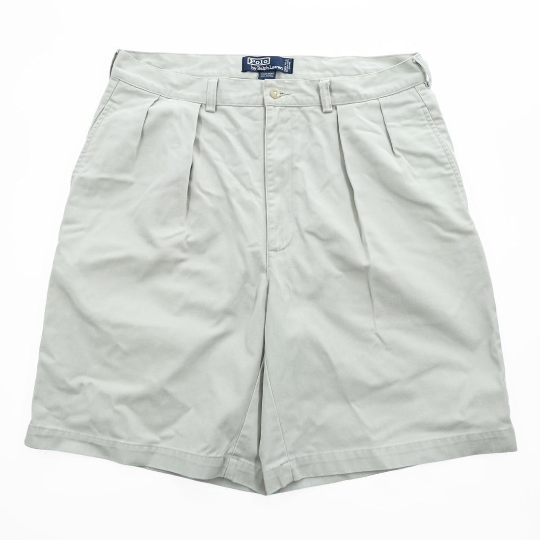 Polo Ralph Lauren 90年代 2タック チノショーツ TYLER SHORT ショートパンツ ハーフパンツ L ベージュ プリーツ USA生地