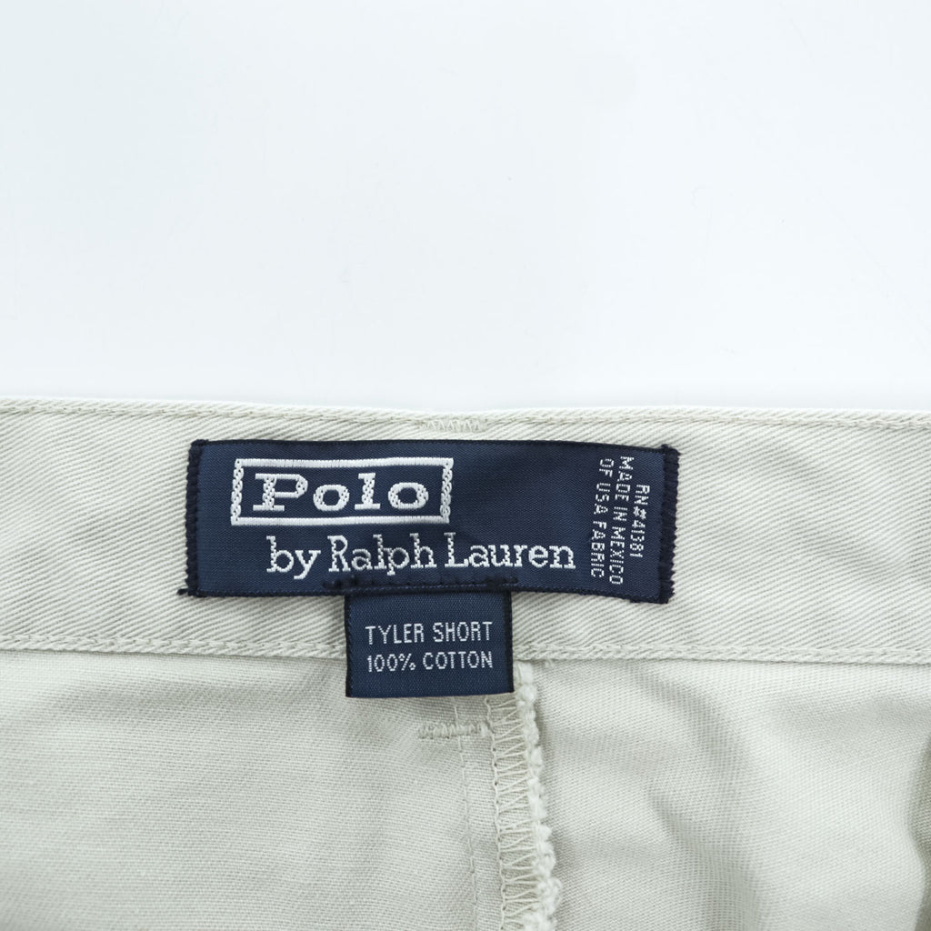 Polo Ralph Lauren 90年代 2タック チノショーツ TYLER SHORT ショートパンツ ハーフパンツ L ベージュ プリーツ USA生地