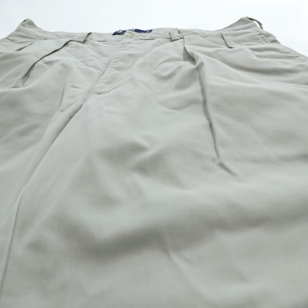 Polo Ralph Lauren 90年代 2タック チノショーツ TYLER SHORT ショートパンツ ハーフパンツ L ベージュ プリーツ USA生地