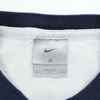 NIKE 90年代 USA製 ヴィンテージ リンガーTシャツ XL ホワイト ネイビー 刺繍 スウォッシュ