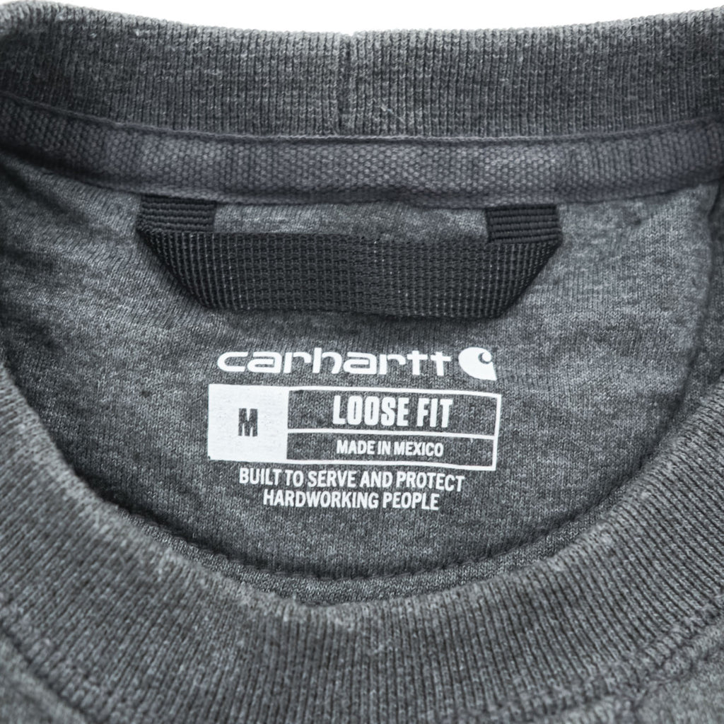 carhartt クルーネック スウェット トレーナー LOOSE FIT M グレー 裏起毛 ポケット 前V 103852 026