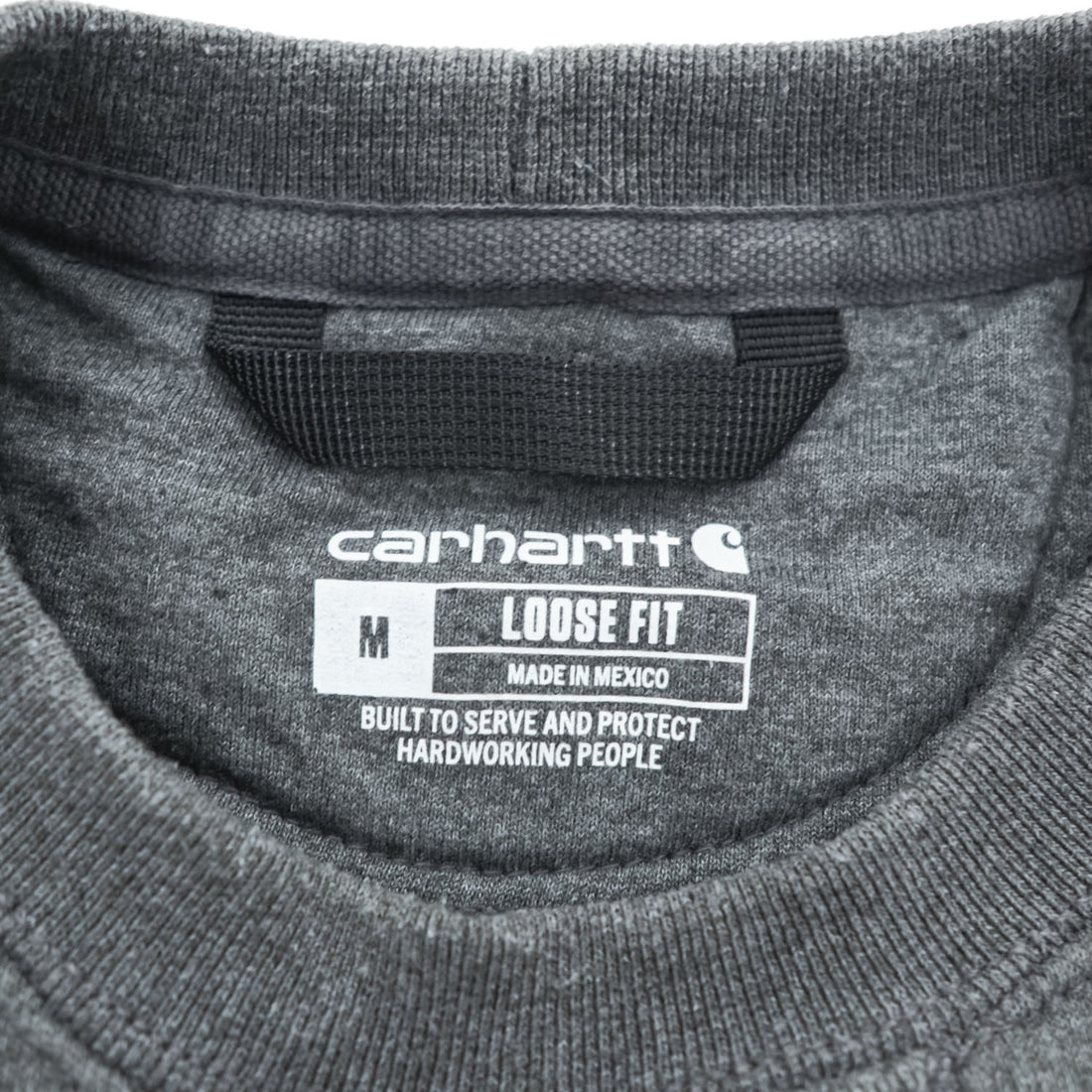 carhartt クルーネック スウェット トレーナー LOOSE FIT M グレー 裏起毛 ポケット 前V 103852 026
