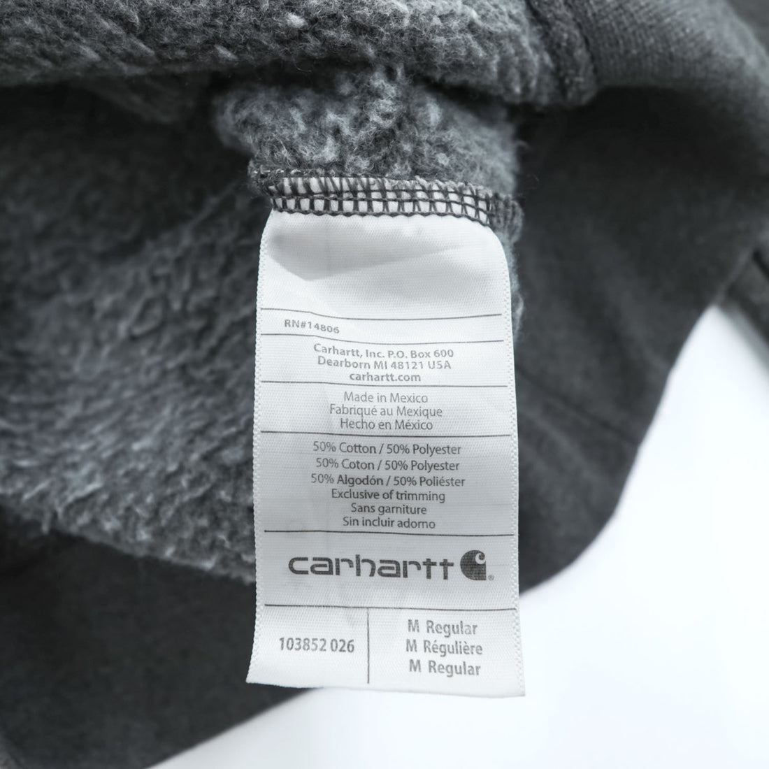 carhartt クルーネック スウェット トレーナー LOOSE FIT M グレー 裏起毛 ポケット 前V 103852 026