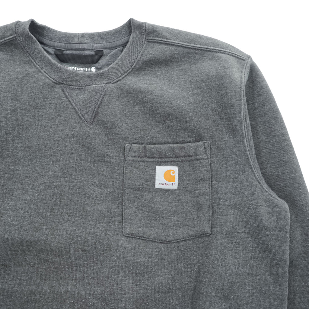 carhartt クルーネック スウェット トレーナー LOOSE FIT M グレー 裏起毛 ポケット 前V 103852 026