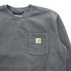 carhartt クルーネック スウェット トレーナー LOOSE FIT M グレー 裏起毛 ポケット 前V 103852 026
