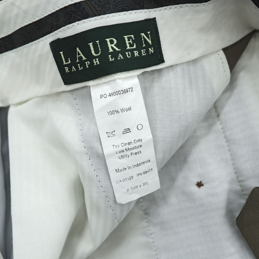 LAUREN RALPH LAUREN 90年代 ヴィンテージ 2タック スラックス パンツ L カーキ グリーン プリーツ ダブルカフス