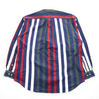 TOMMY HILFIGER 90年代 ヴィンテージ 長袖 ストライプシャツ L グリーン ネイビー ボタンダウン