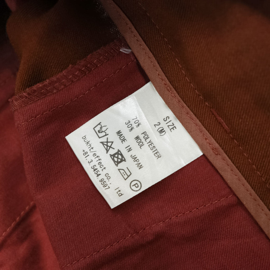 bukht 日本製 2タック ワイドパンツ スラックス M ブラウン プリーツ B-92801