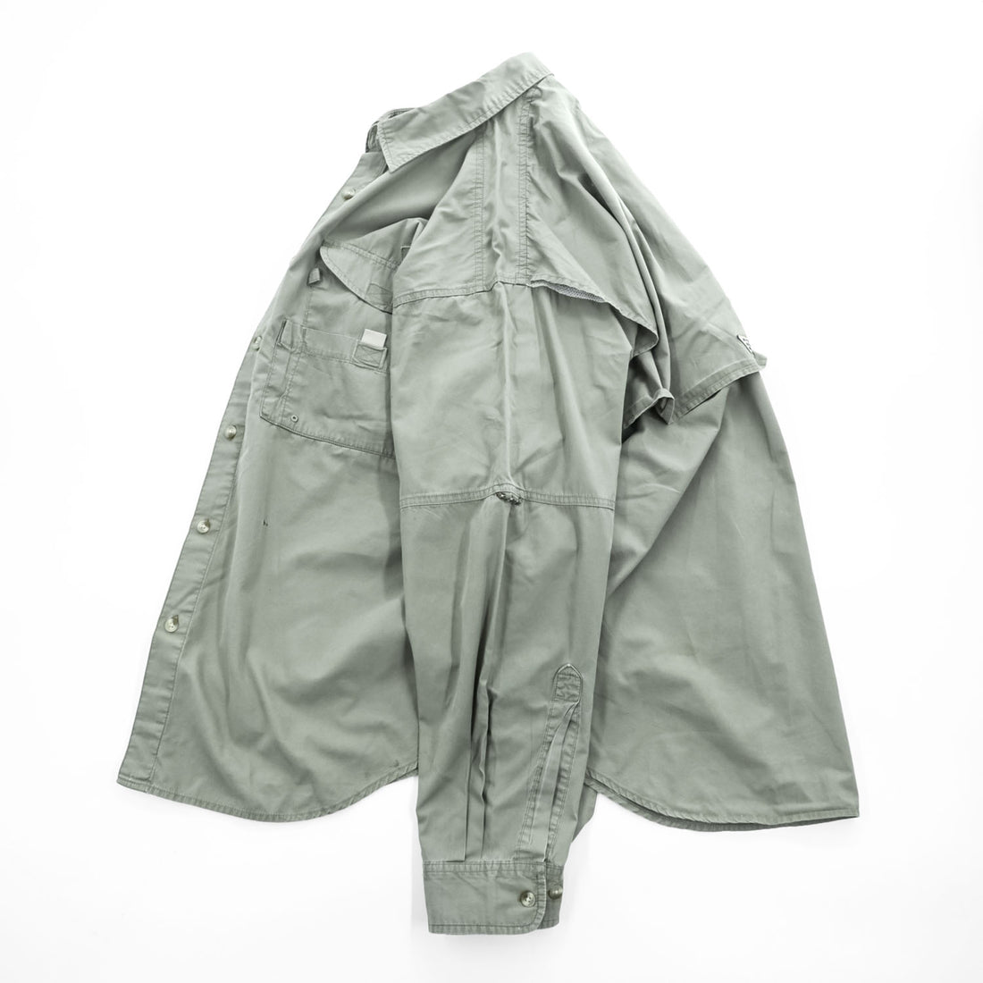Columbia PFG 90年代 長袖 フィッシングシャツ XL カーキ グリーン メッシュ マルチポケット FM7120
