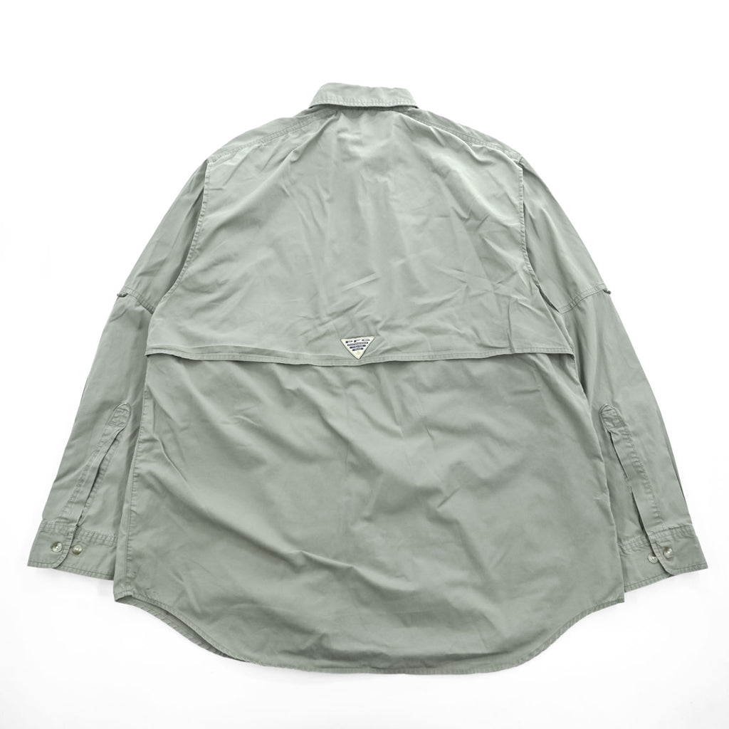 Columbia PFG 90年代 長袖 フィッシングシャツ XL カーキ グリーン メッシュ マルチポケット FM7120