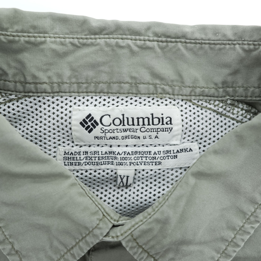Columbia PFG 90年代 長袖 フィッシングシャツ XL カーキ グリーン メッシュ マルチポケット FM7120
