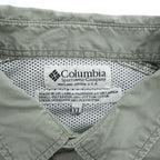 Columbia PFG 90年代 長袖 フィッシングシャツ XL カーキ グリーン メッシュ マルチポケット FM7120