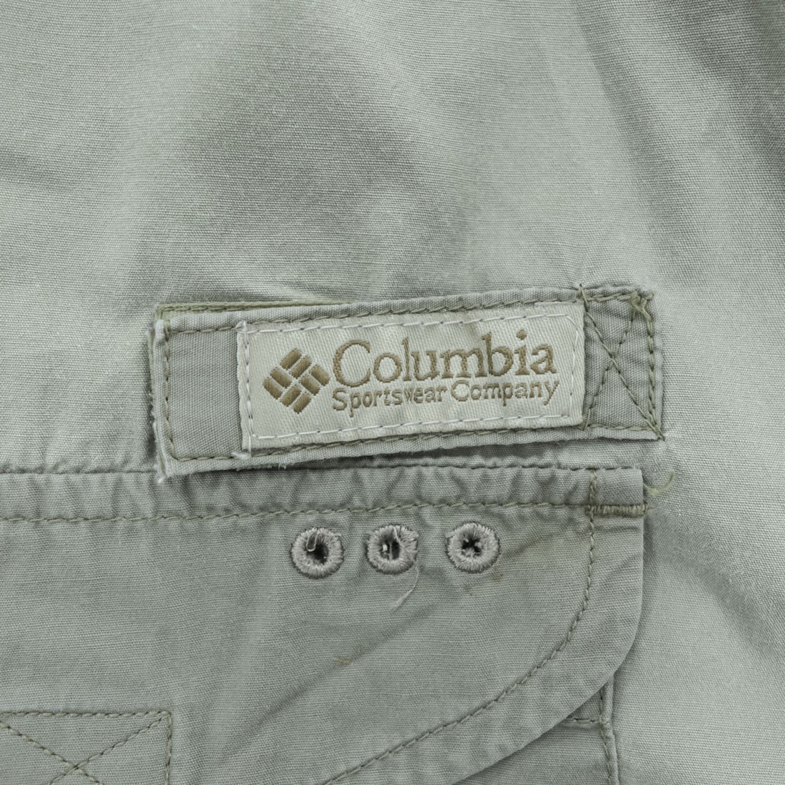 Columbia PFG 90年代 長袖 フィッシングシャツ XL カーキ グリーン メッシュ マルチポケット FM7120