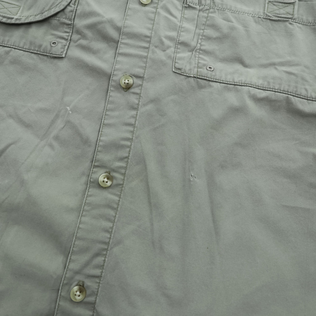 Columbia PFG 90年代 長袖 フィッシングシャツ XL カーキ グリーン メッシュ マルチポケット FM7120