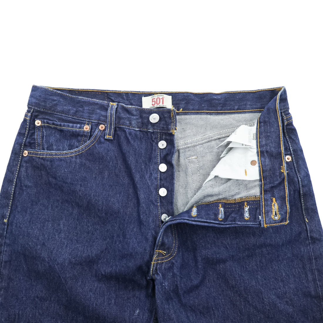 Levi's 501 リジッド デニムパンツ ジーンズ W36 L32 インディゴ 濃紺 ボタンフライ USAモデル 005010000