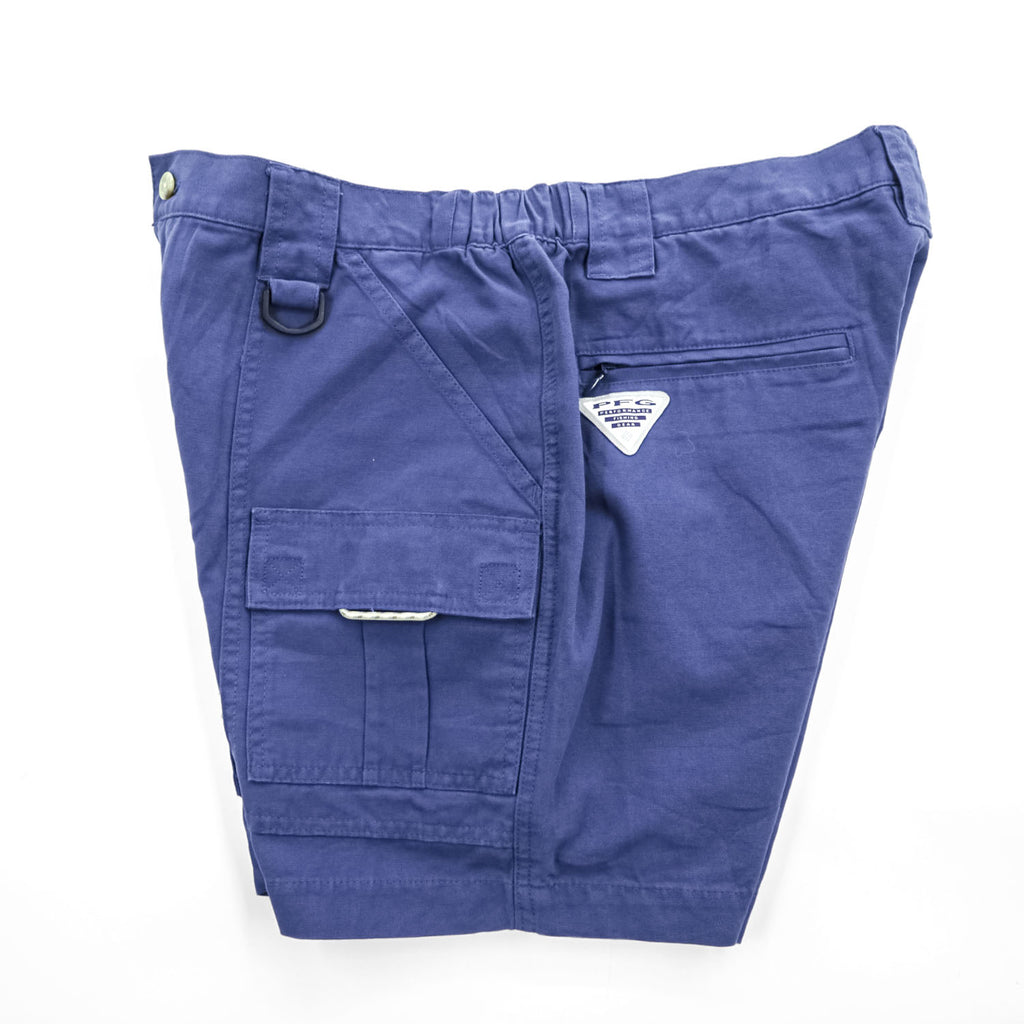 Columbia PFG ダック地 カーゴショーツ ショートパンツ L ブルー キャンバス フィッシング XM0118