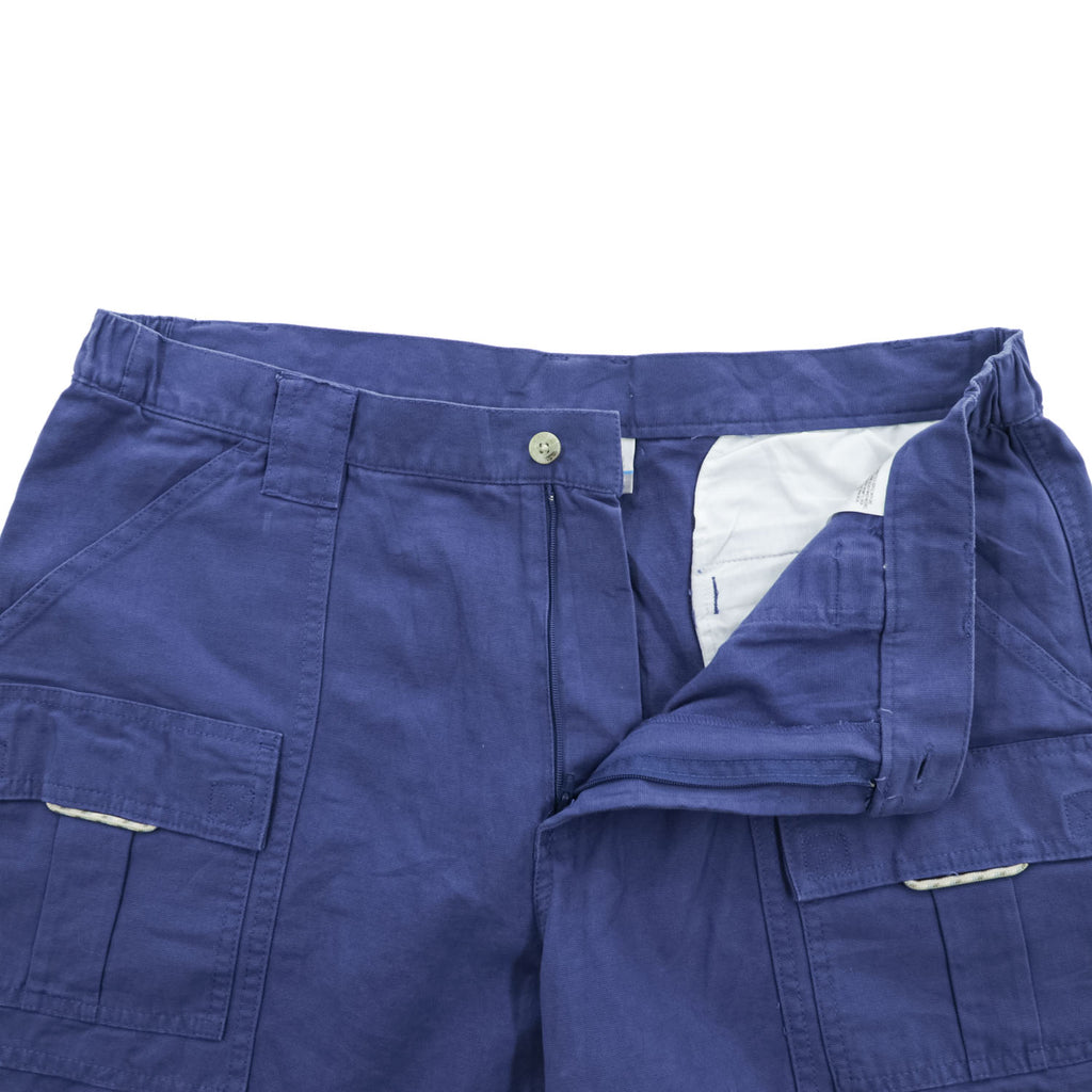 Columbia PFG ダック地 カーゴショーツ ショートパンツ L ブルー キャンバス フィッシング XM0118