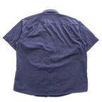 Eddie Bauer 90年代 半袖 ワークシャツ XL ネイビー ボックスシルエット ダブルポケット