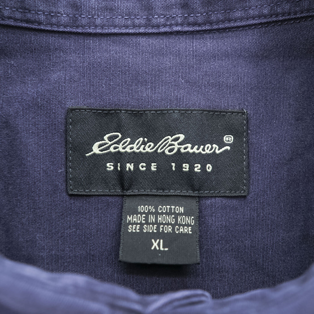 Eddie Bauer 90年代 半袖 ワークシャツ XL ネイビー ボックスシルエット ダブルポケット