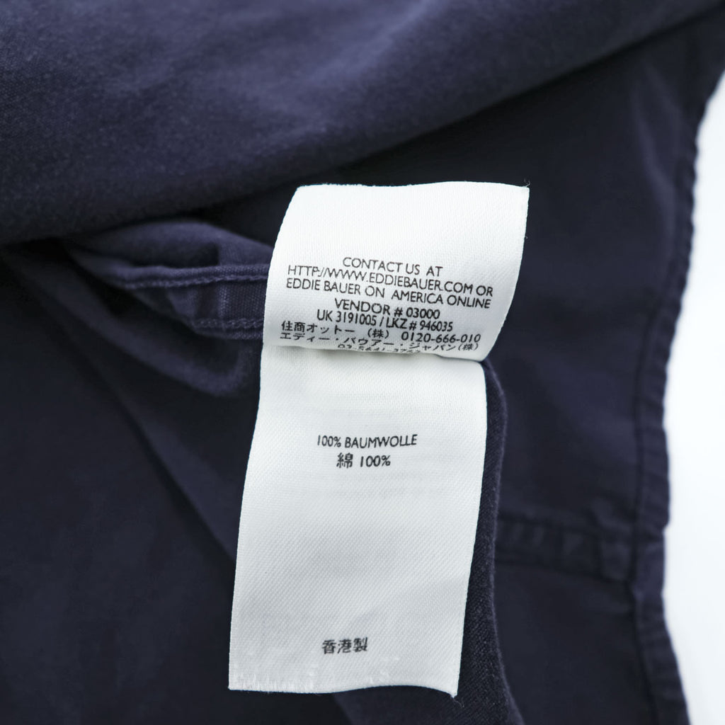 Eddie Bauer 90年代 半袖 ワークシャツ XL ネイビー ボックスシルエット ダブルポケット