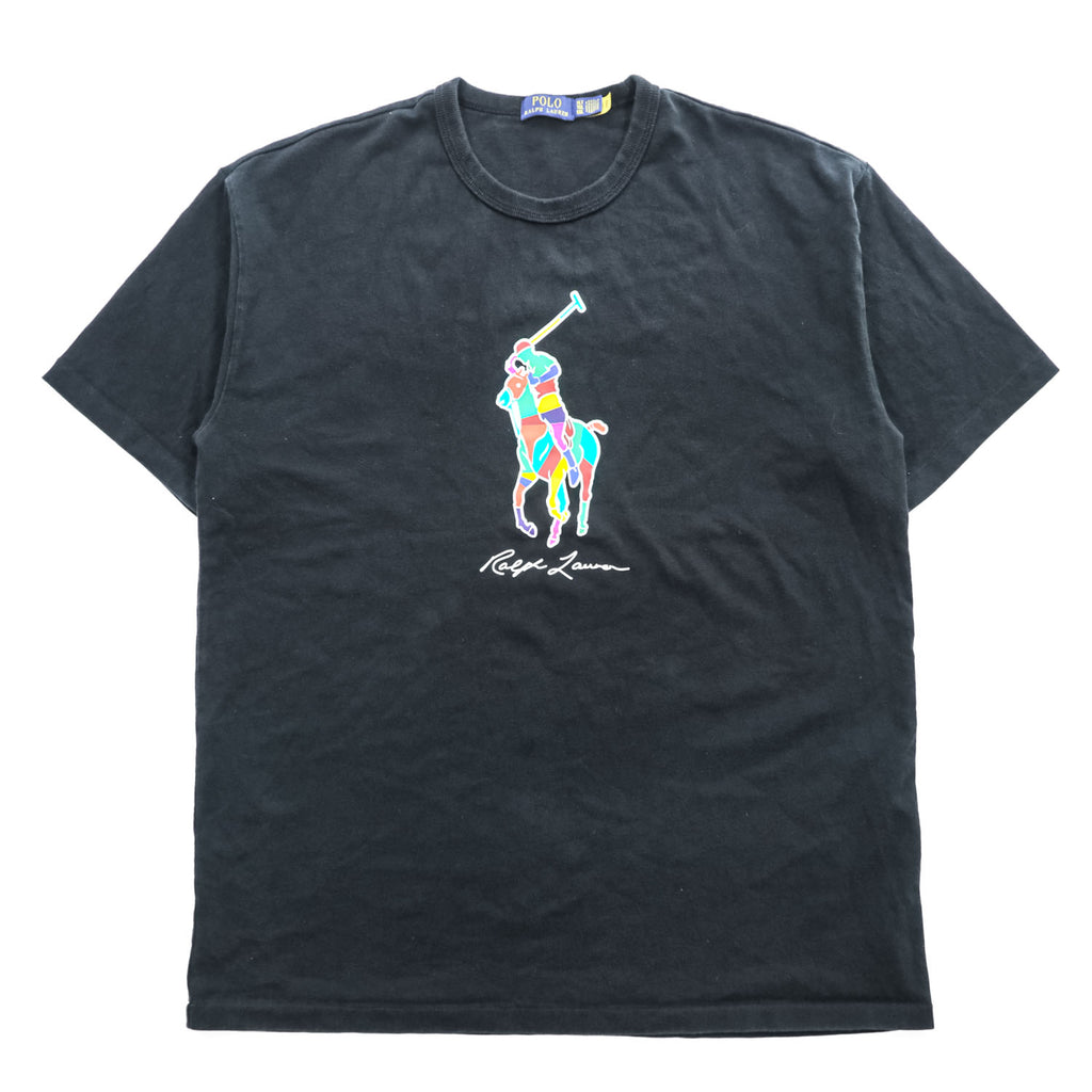 Polo Ralph Lauren ビッグポニー カラープリント Tシャツ XL ブラック ビッグサイズ シングルステッチ ヘビーウェイト