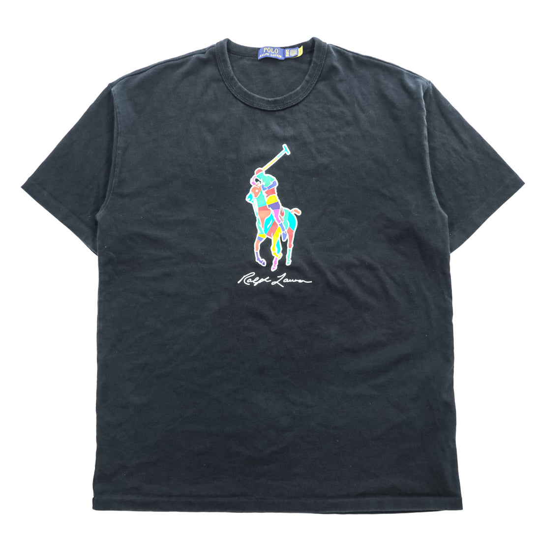 Polo Ralph Lauren ビッグポニー カラープリント Tシャツ XL ブラック ビッグサイズ シングルステッチ ヘビーウェイト
