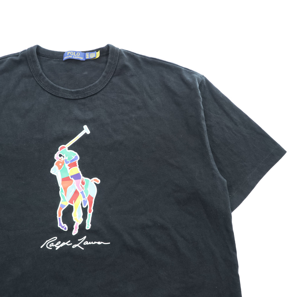 Polo Ralph Lauren ビッグポニー カラープリント Tシャツ XL ブラック ビッグサイズ シングルステッチ ヘビーウェイト