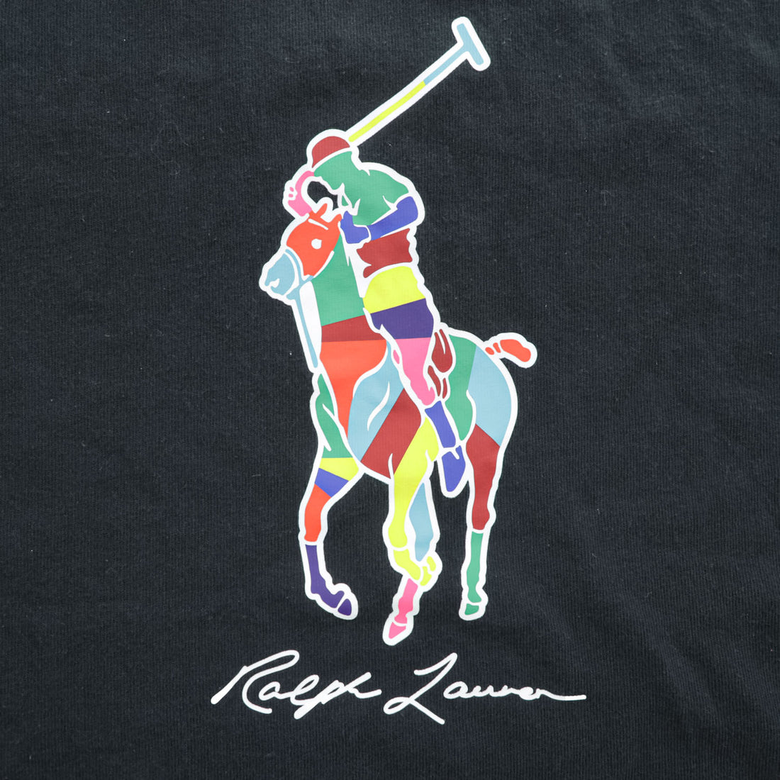 Polo Ralph Lauren ビッグポニー カラープリント Tシャツ XL ブラック ビッグサイズ シングルステッチ ヘビーウェイト