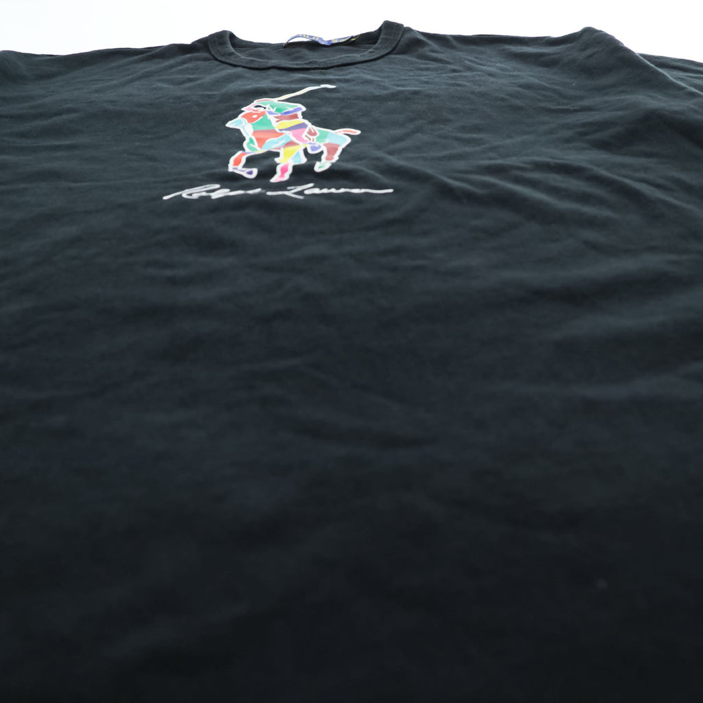 Polo Ralph Lauren ビッグポニー カラープリント Tシャツ XL ブラック ビッグサイズ シングルステッチ ヘビーウェイト