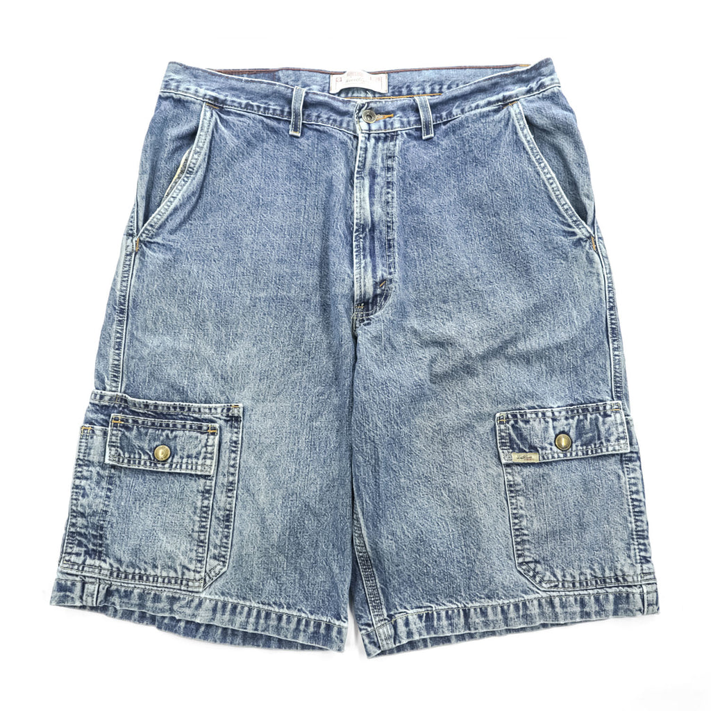 Levi's デニムカーゴショーツ ショートパンツ ハーフパンツ W34 ケミカルウォッシュ ブルー SIGNATURE バギー 478