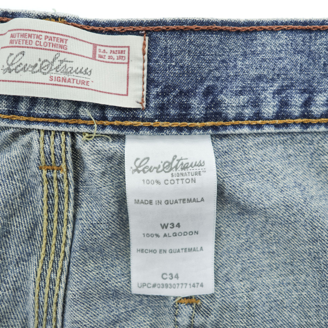 Levi's デニムカーゴショーツ ショートパンツ ハーフパンツ W34 ケミカルウォッシュ ブルー SIGNATURE バギー 478
