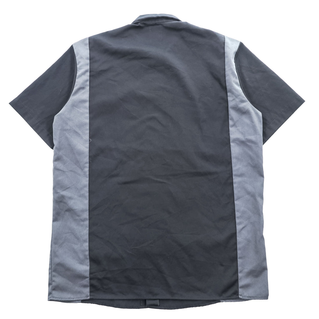 Dickies 半袖 ワークシャツ L ブラック グレー ボックスシルエット ダブルポケット WS508BKCH