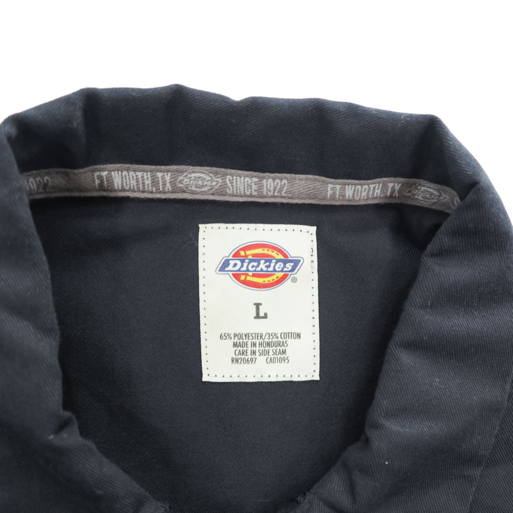 Dickies 半袖 ワークシャツ L ブラック グレー ボックスシルエット ダブルポケット WS508BKCH