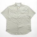 Columbia PFG 半袖 フィッシングシャツ L ベージュ メッシュ OMNI-SHADE ボタンダウンTamiami II FM7266