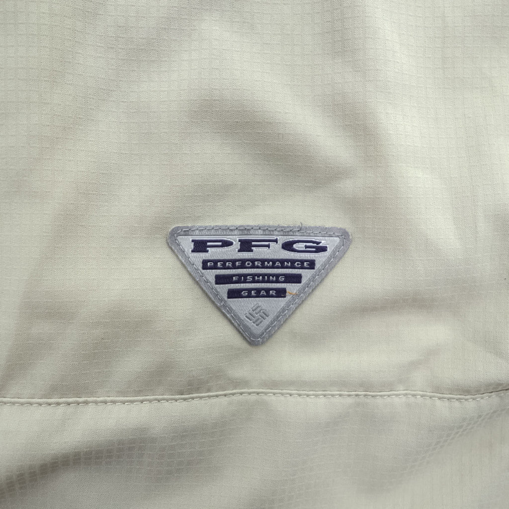 Columbia PFG 半袖 フィッシングシャツ L ベージュ メッシュ OMNI-SHADE ボタンダウンTamiami II FM7266