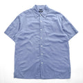 NAUTICA シルクコットン 半袖シャツ XL ブルー ワンポイント EASY CARE SILK BLEND