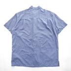 NAUTICA シルクコットン 半袖シャツ XL ブルー ワンポイント EASY CARE SILK BLEND
