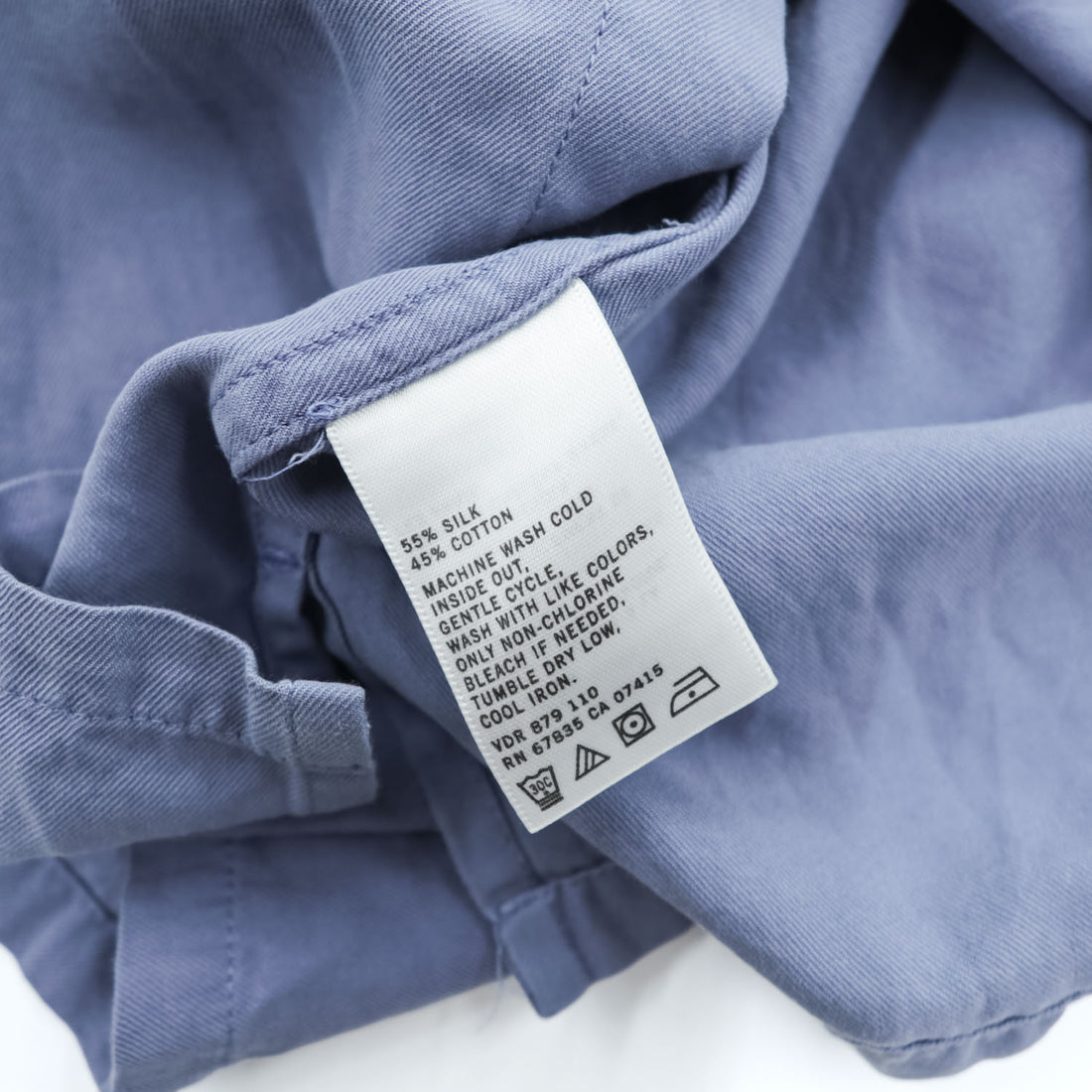 NAUTICA シルクコットン 半袖シャツ XL ブルー ワンポイント EASY CARE SILK BLEND