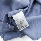 NAUTICA シルクコットン 半袖シャツ XL ブルー ワンポイント EASY CARE SILK BLEND