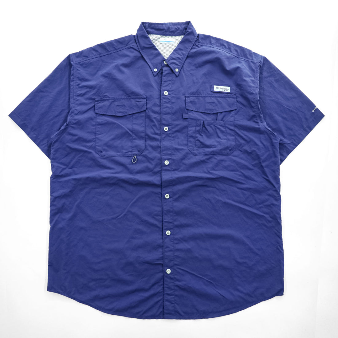 Columbia PFG 半袖 フィッシングシャツ OMNI-SHADE XL ネイビー メッシュ ビッグサイズ ボタンダウン XM7150