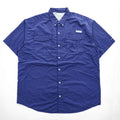 Columbia PFG 半袖 フィッシングシャツ OMNI-SHADE XL ネイビー メッシュ ビッグサイズ ボタンダウン XM7150