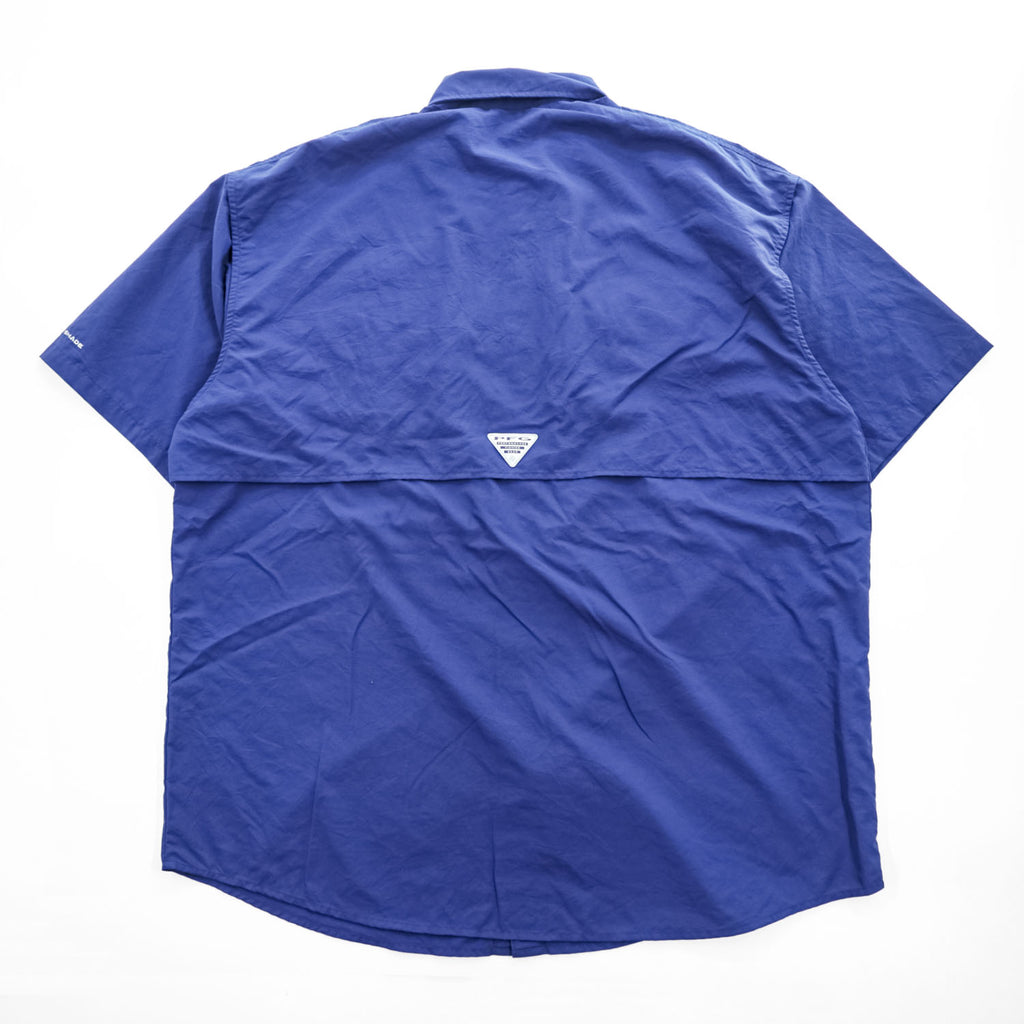 Columbia PFG 半袖 フィッシングシャツ OMNI-SHADE XL ネイビー メッシュ ビッグサイズ ボタンダウン XM7150