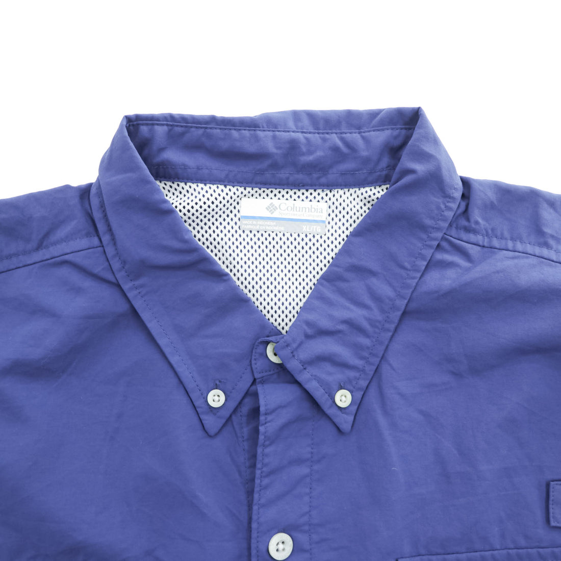 Columbia PFG 半袖 フィッシングシャツ OMNI-SHADE XL ネイビー メッシュ ビッグサイズ ボタンダウン XM7150
