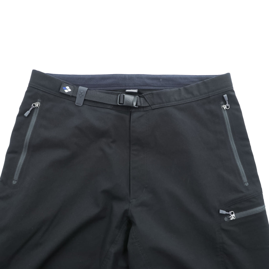 mont-bell Men's Stretch Trekking Pants Black Size L 1105461 Integrated Belt