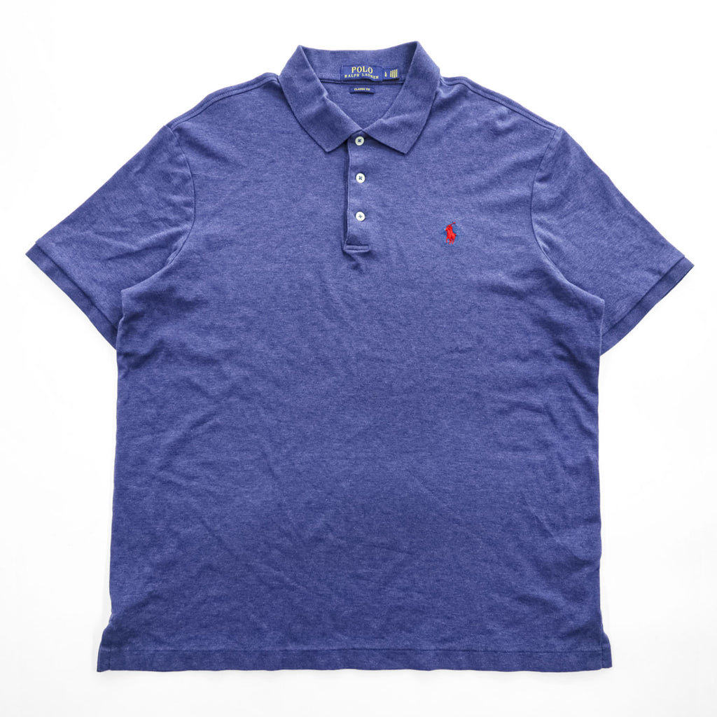 POLO RALPH LAUREN Classic Fit Men's Blue Short Sleeve Polo Shirt Size L Pony Logo