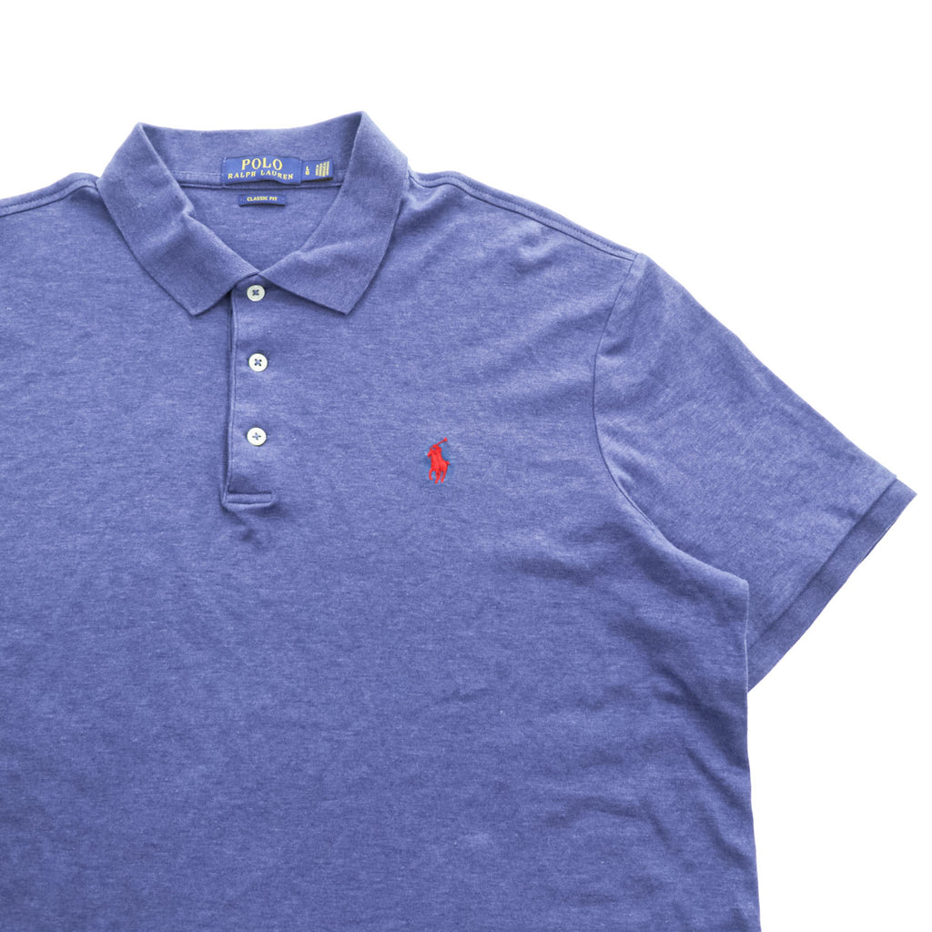 POLO RALPH LAUREN Classic Fit Men's Blue Short Sleeve Polo Shirt Size L Pony Logo