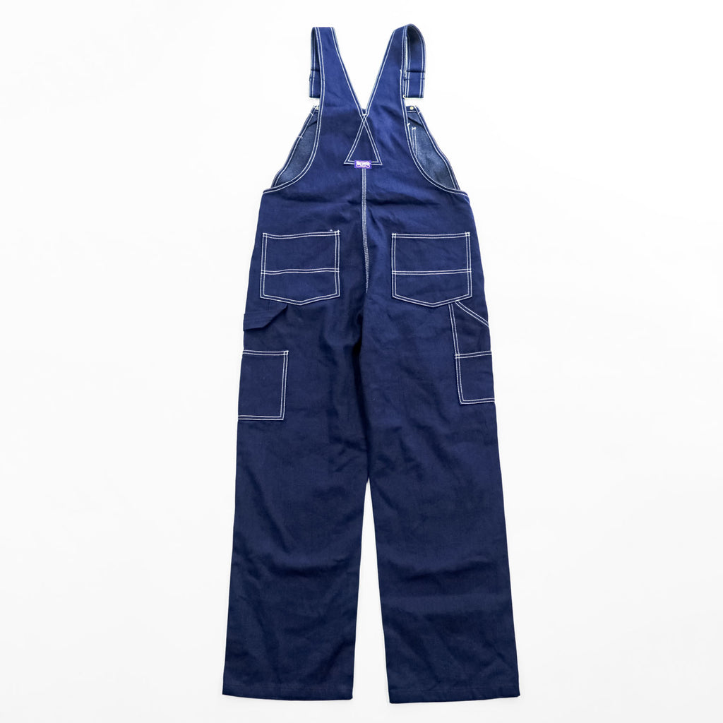 BIG SMITH Cotton Carpenter Bib Overalls W36 L30 Navy Contrast Stitch