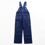 BIG SMITH Cotton Carpenter Bib Overalls W36 L30 Navy Contrast Stitch